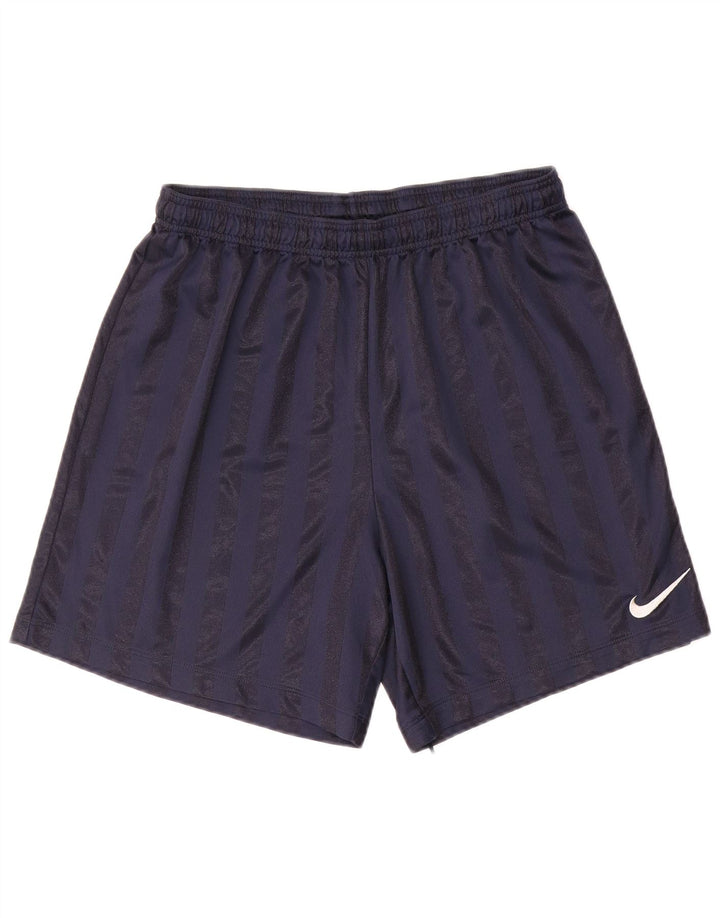 Shorts esportivos masculinos Nike grandes listrados azuis marinhos