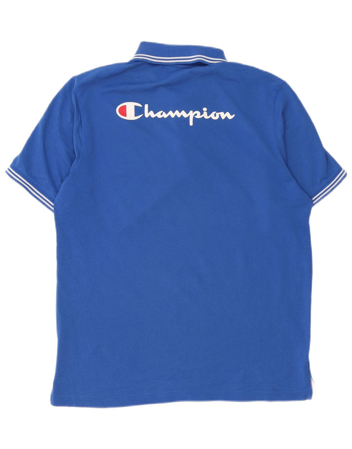 Camisa pólo gráfica masculina Champion grande azul