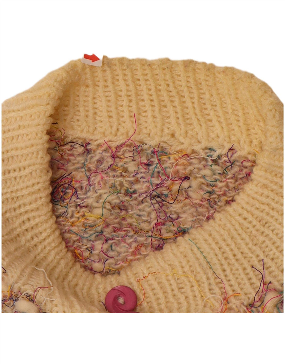 Suéter feminino VINTAGE com gola tartaruga UK 20 2XL multicolorido manchado