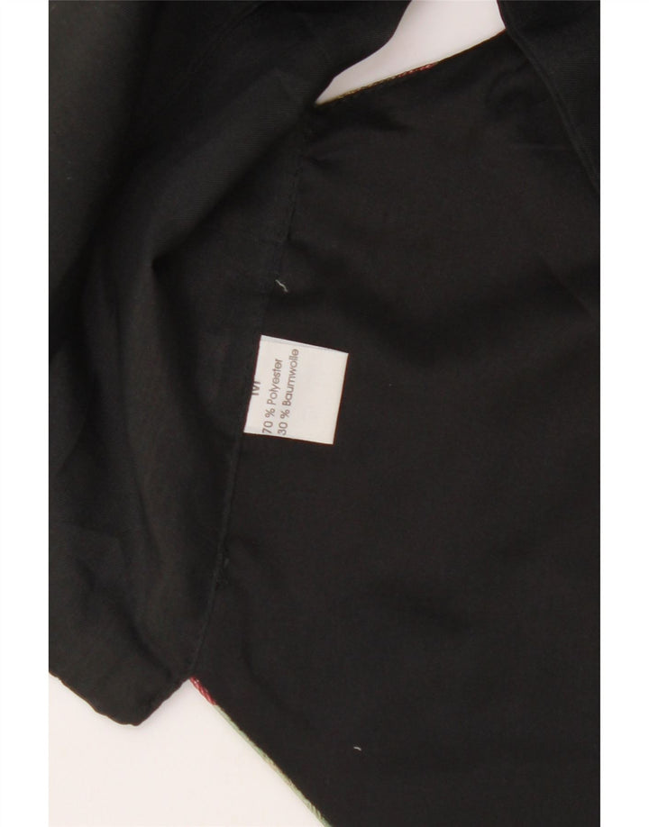 Colete feminino VINTAGE UK 14 poliéster floral preto médio