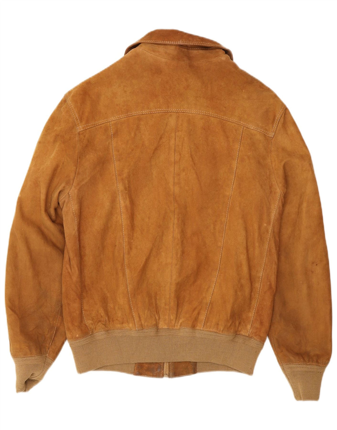 Jaqueta bomber masculina vintage de camurça IT 48 marrom médio