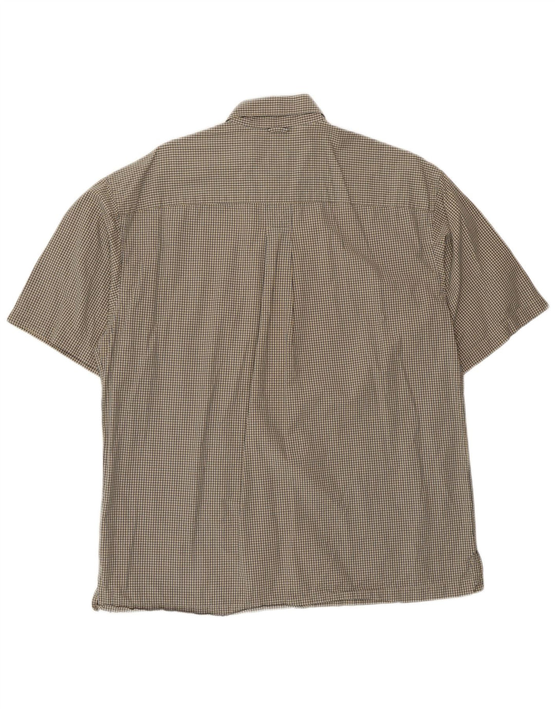 Camisa masculina Timberland de manga curta bege médio xadrez algodão