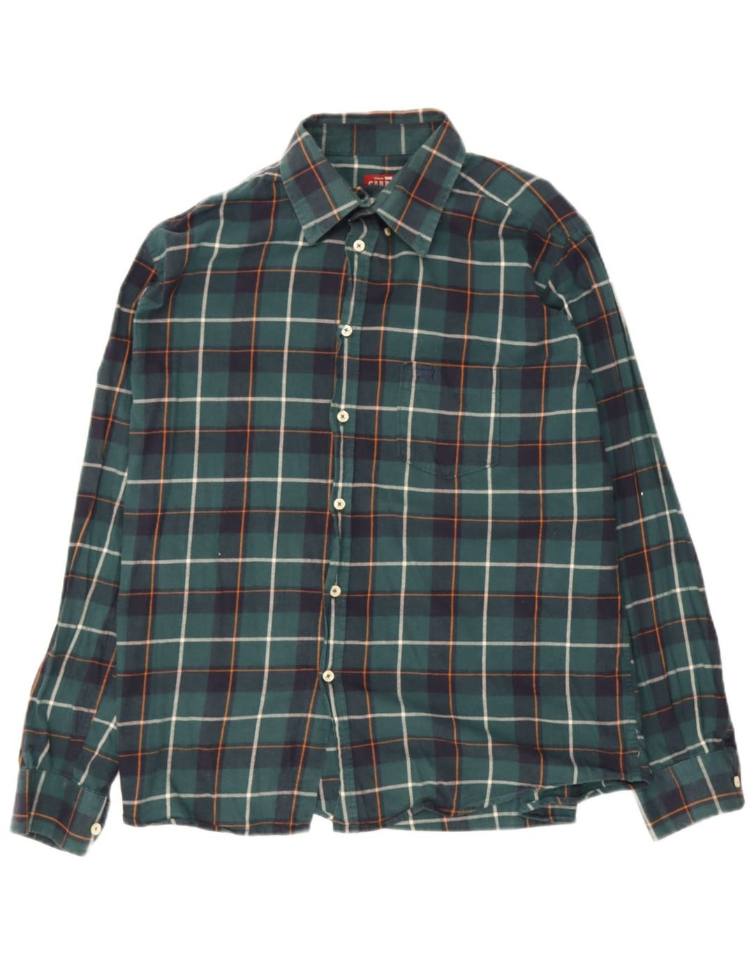 Camisa masculina de flanela Carrera Regular Fit XL verde xadrez algodão