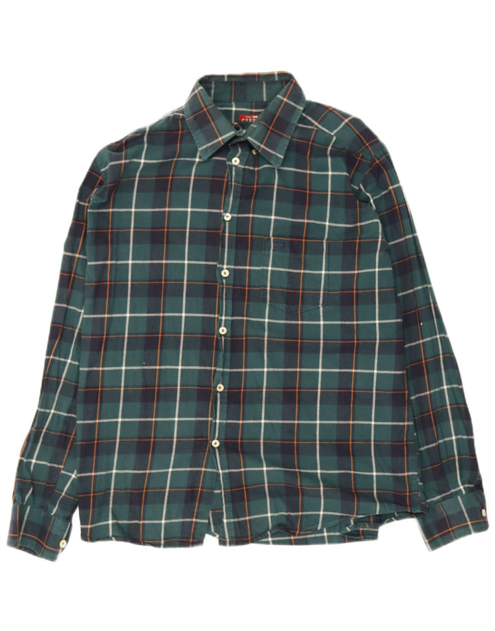 Camisa masculina de flanela Carrera Regular Fit XL verde xadrez algodão