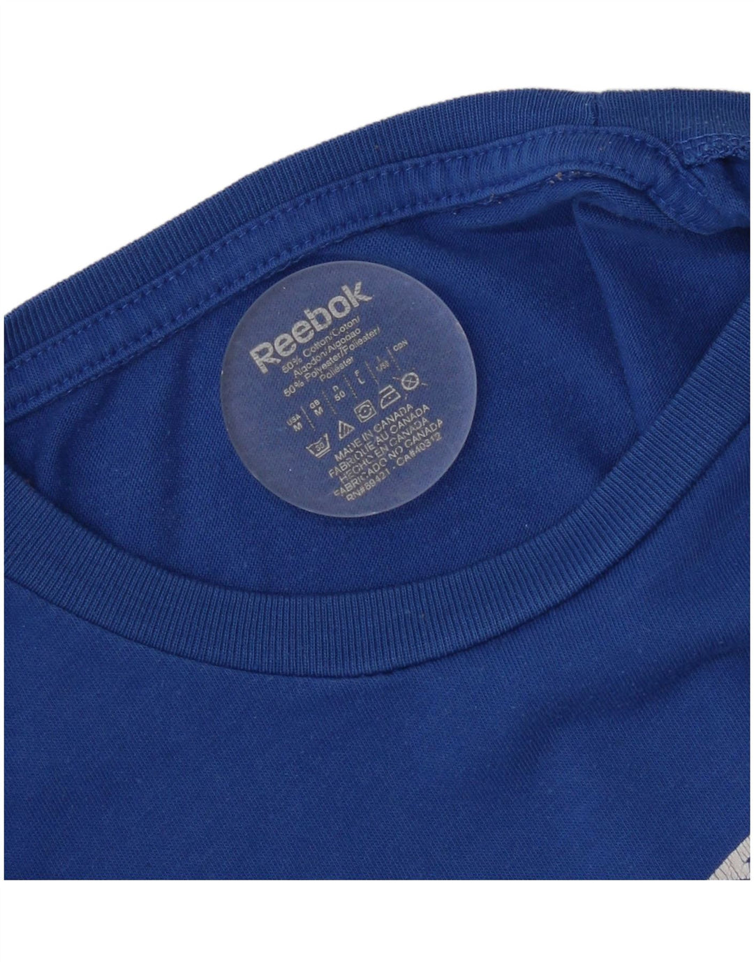 Reebok Mens Graphic T-Shirt Top Médio Algodão Azul