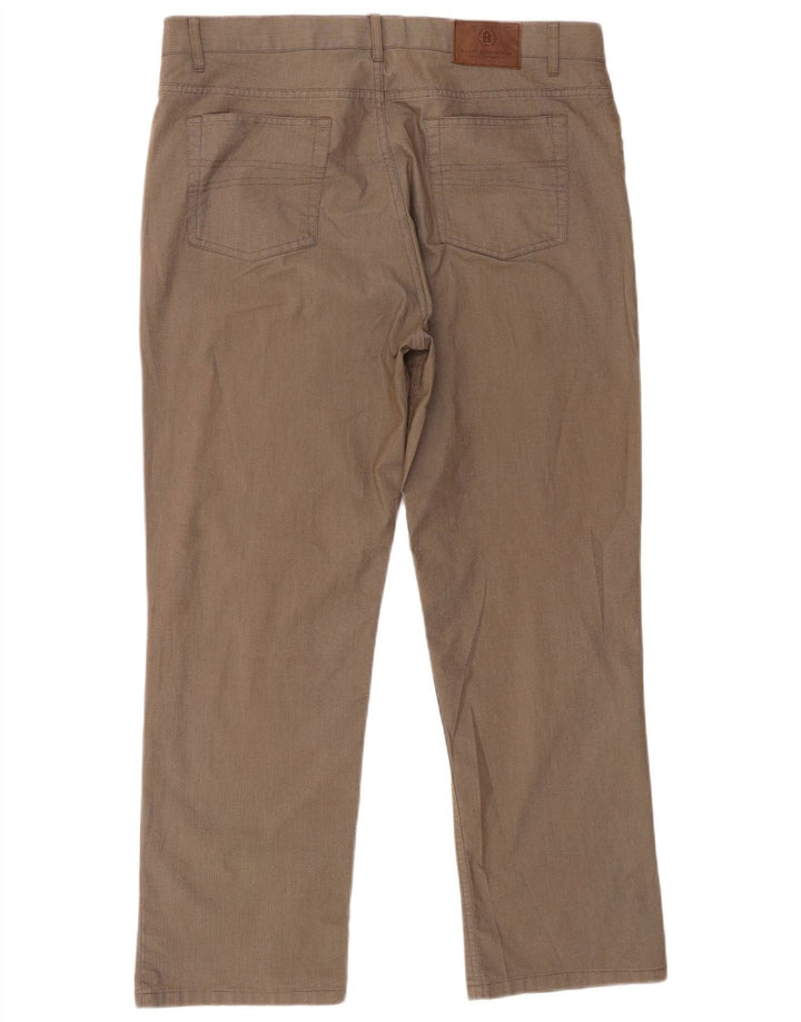 Calças masculinas Marks & Spencer Blue Harbor Chino W38 L29 xadrez marrom