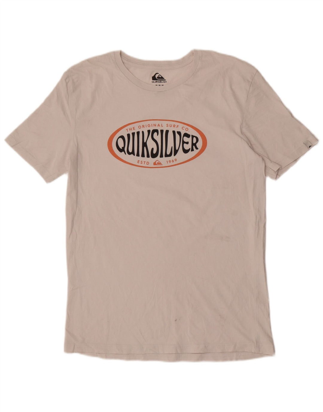 Camiseta masculina Quiksilver Regular Fit com estampa gráfica de algodão branco médio