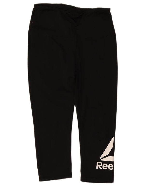 Leggings Reebok Graphic Capri Femininas UK 12 Médio Preto