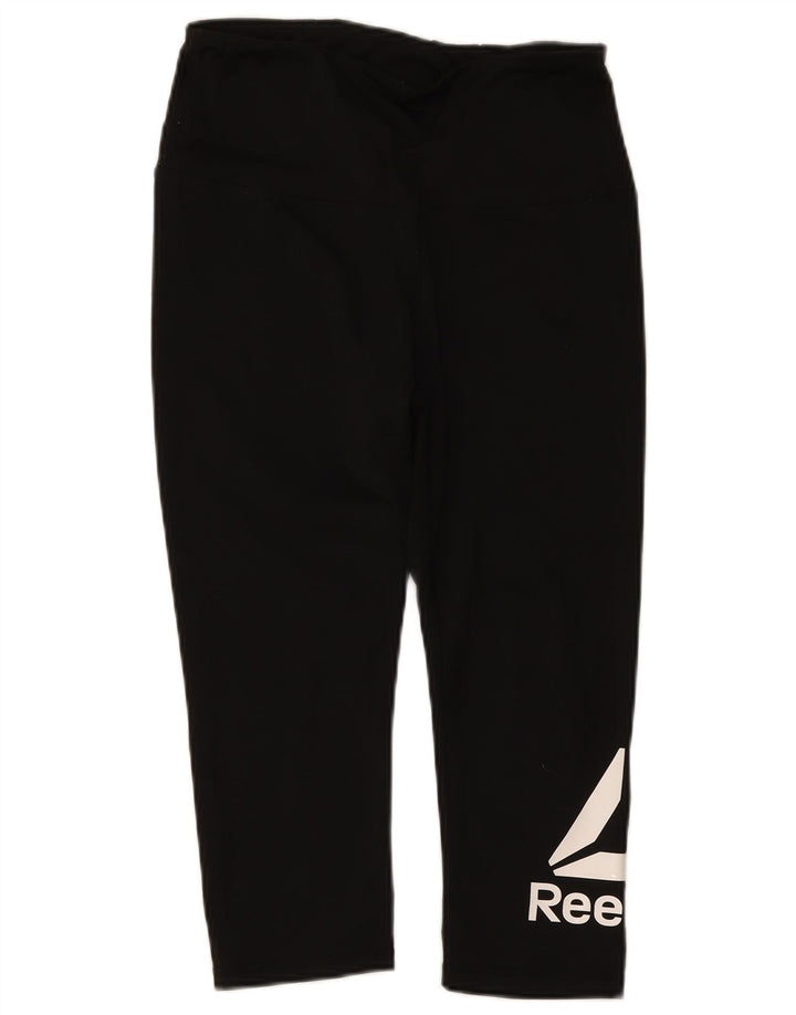 Leggings Reebok Graphic Capri Femininas UK 12 Médio Preto