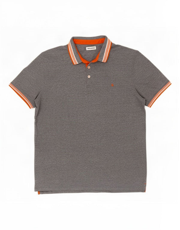 Camisa polo masculina Jack & Jones 2XL algodão cinza