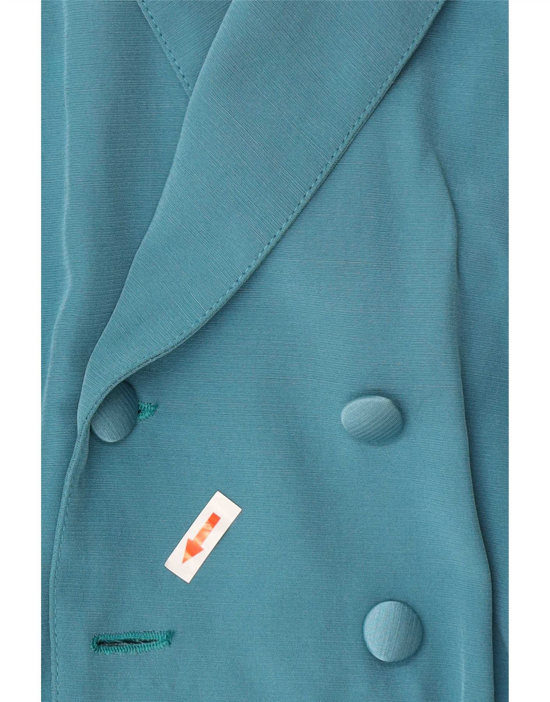 Jaqueta blazer feminina vintage com peito duplo EU 34 XS azul poliéster