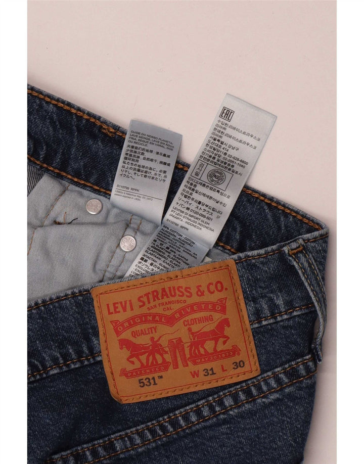 Levi's Masculino 531 Slim Jeans W31 L30 Azul Algodão