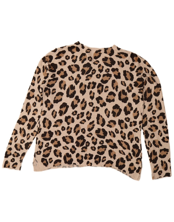 Suéter feminino Marks & Spencer com gola redonda Reino Unido 16 grande bege