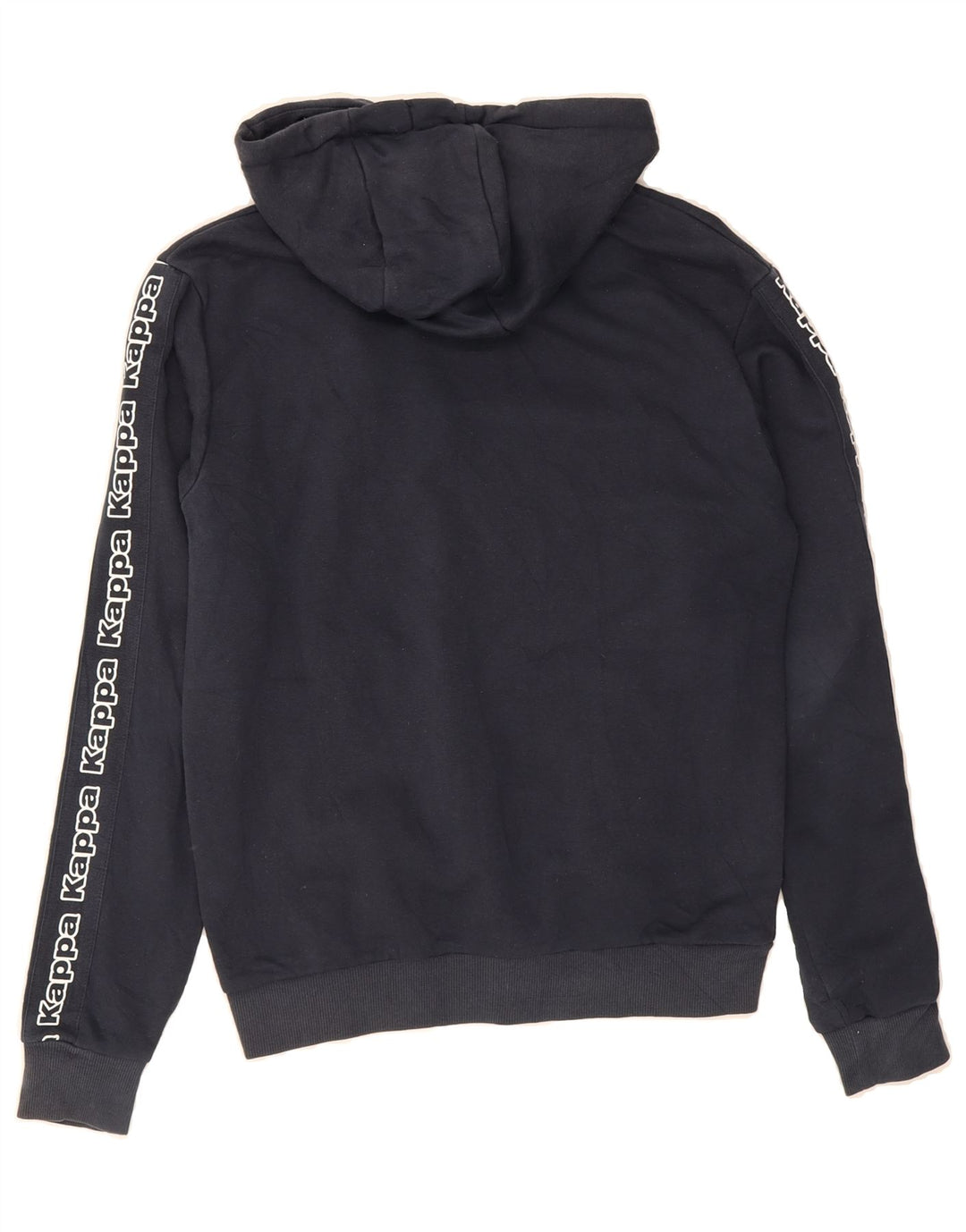 KAPPA Mens Graphic Hoodie Jumper Small Navy Blue Cotton Vintage Kappa and Second-Hand Kappa from Messina Hembry 