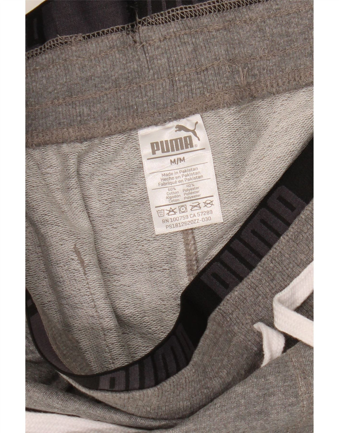 Shorts esportivos masculinos Puma Graphic cinza médio algodão