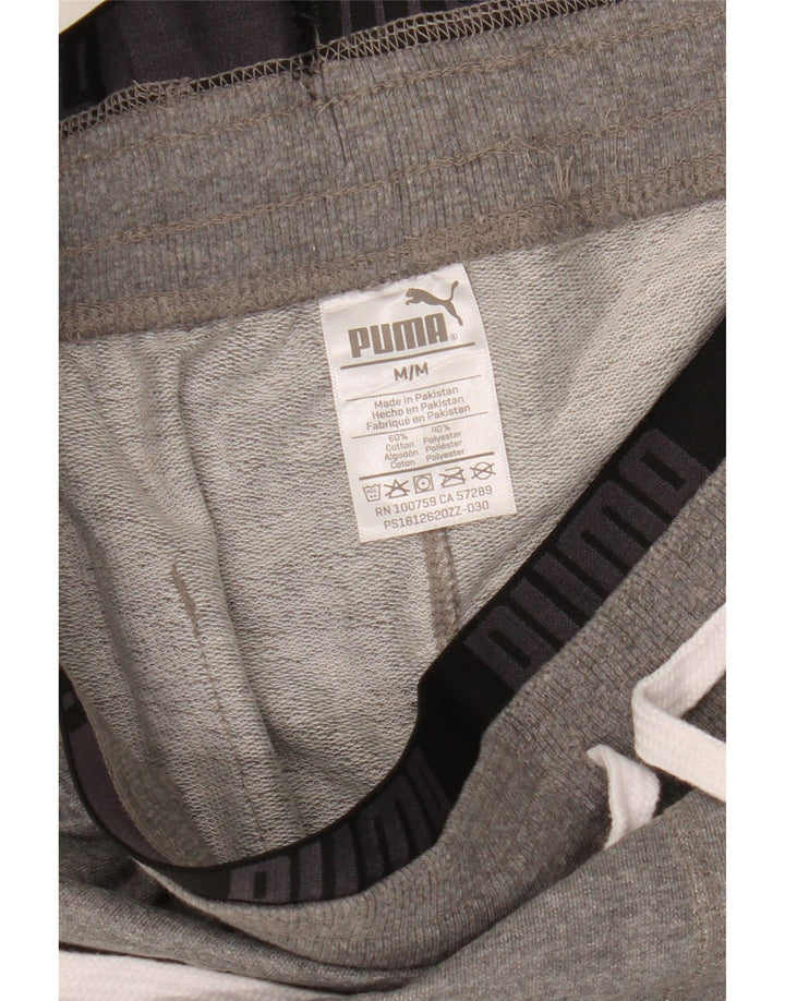 Shorts esportivos masculinos Puma Graphic cinza médio algodão