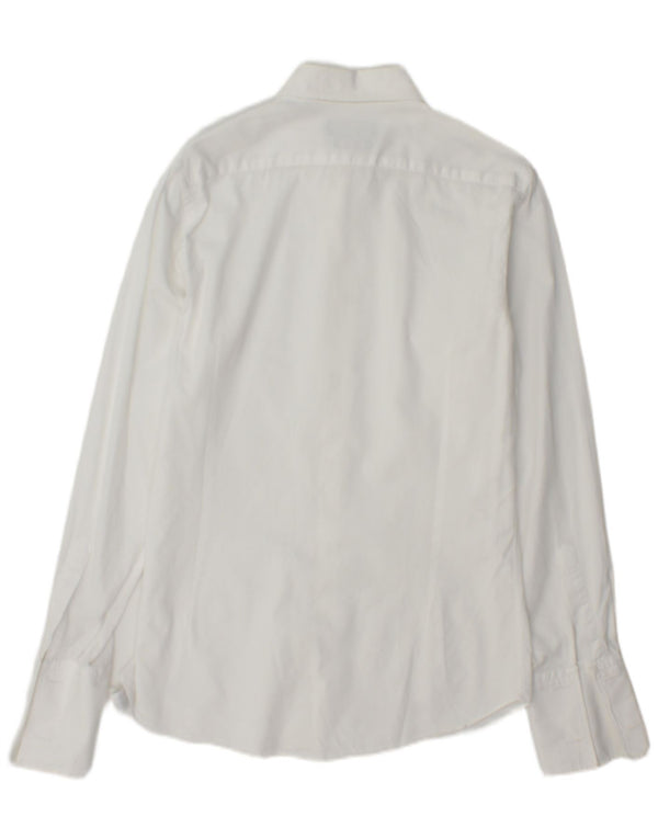 Camisa masculina Massimo Dutti Slim Fit tamanho 39 15 1/2 médio branco