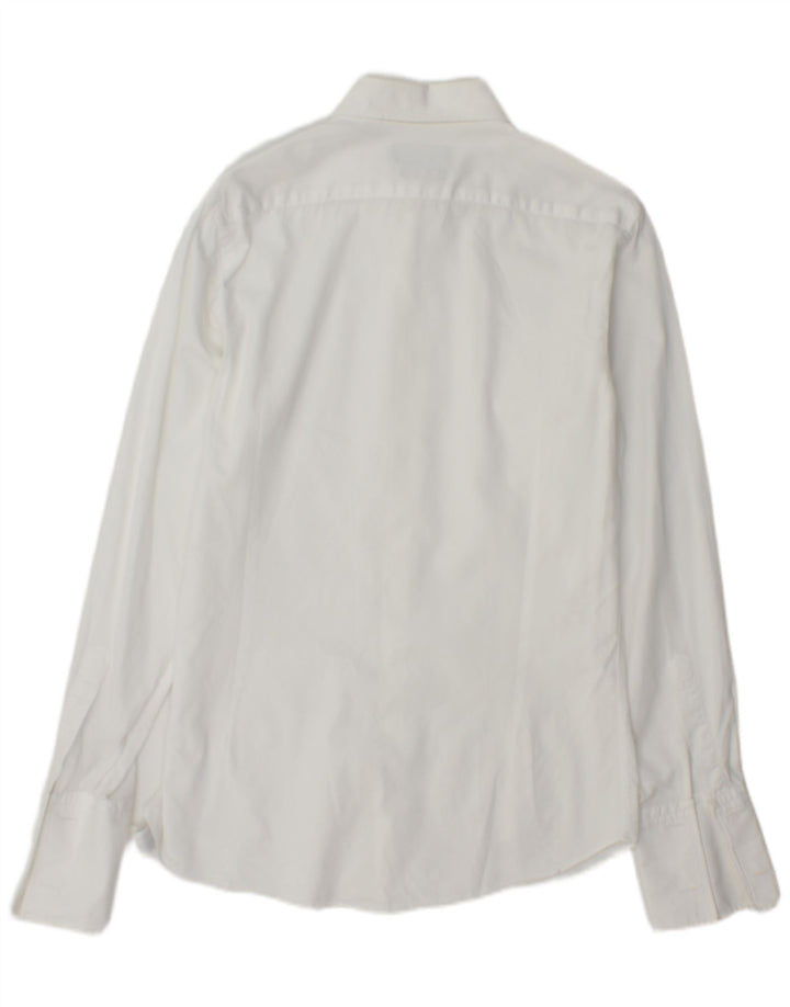 Camisa masculina Massimo Dutti Slim Fit tamanho 39 15 1/2 médio branco