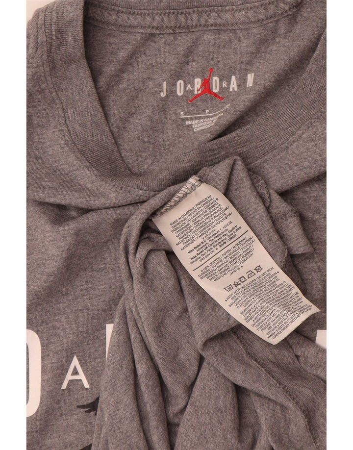 Camiseta Jordan masculina gráfica top pequeno algodão cinza