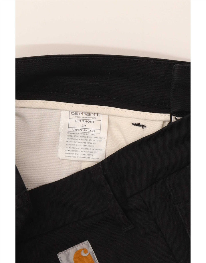 Carhartt Mens Chino Shorts W29 Médio Algodão Preto