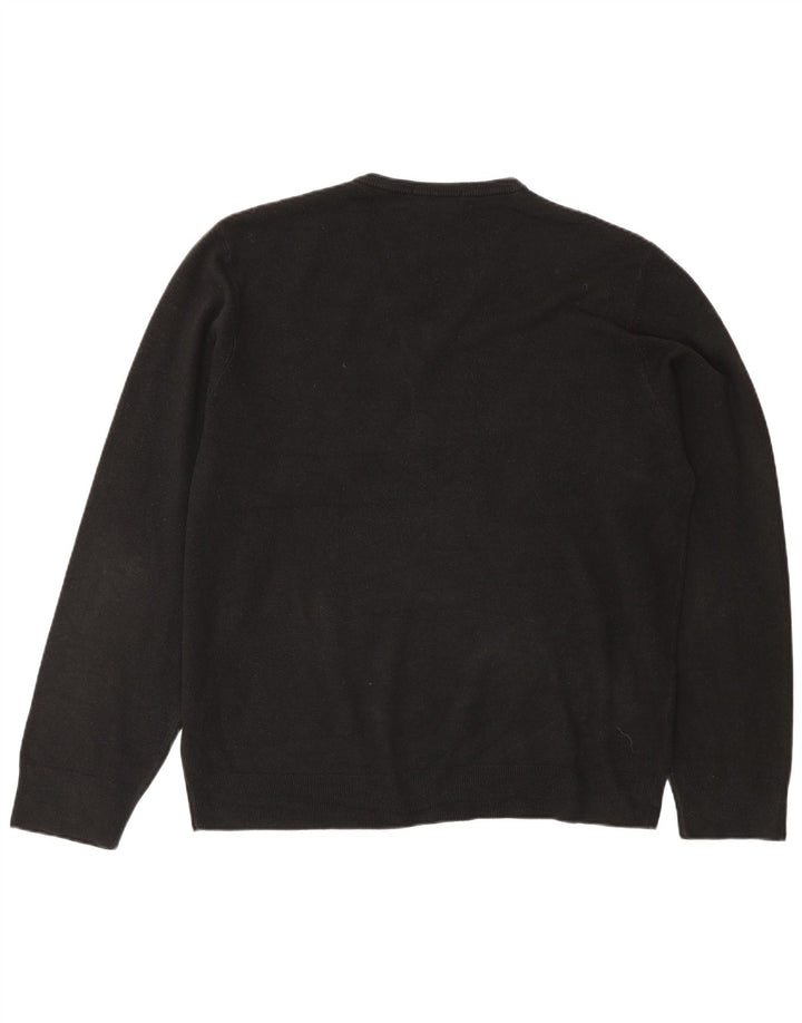 Suéter masculino Marks & Spencer Blue Harbor com decote em V XL preto acrílico