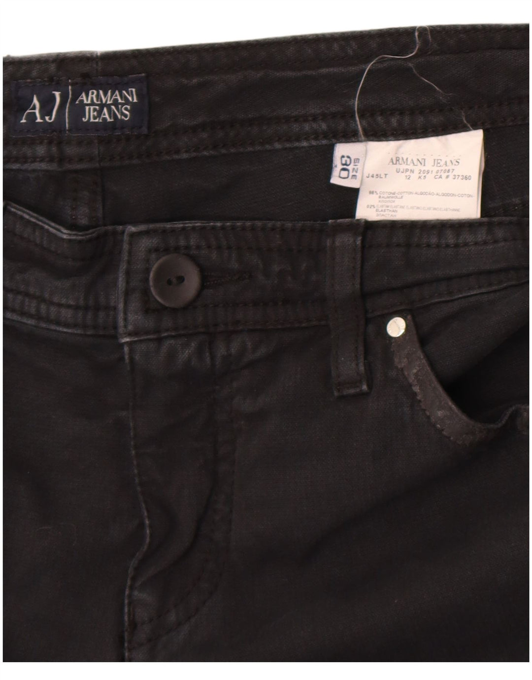 Armani feminino bootcut jeans W30 L31 algodão preto