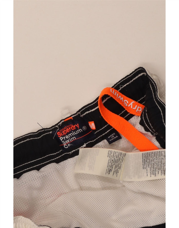 Shorts de natação masculino Superdry médio poliéster branco