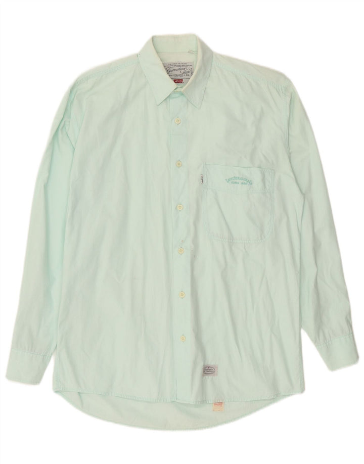 Camisa masculina Levi's pequena de algodão turquesa