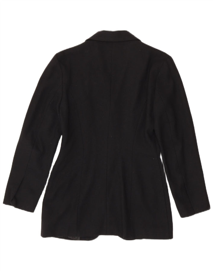 Jaqueta blazer feminina vintage de 4 botões Reino Unido 12 médio preto
