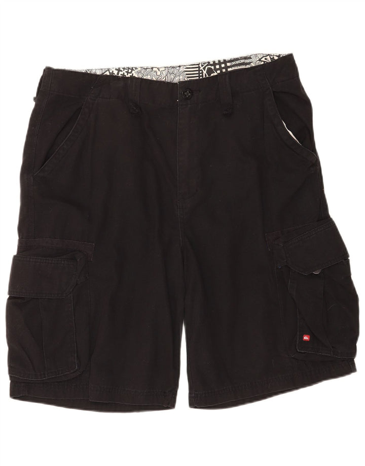 Quiksilver Mens Cargo Shorts W34 Grande Algodão Preto