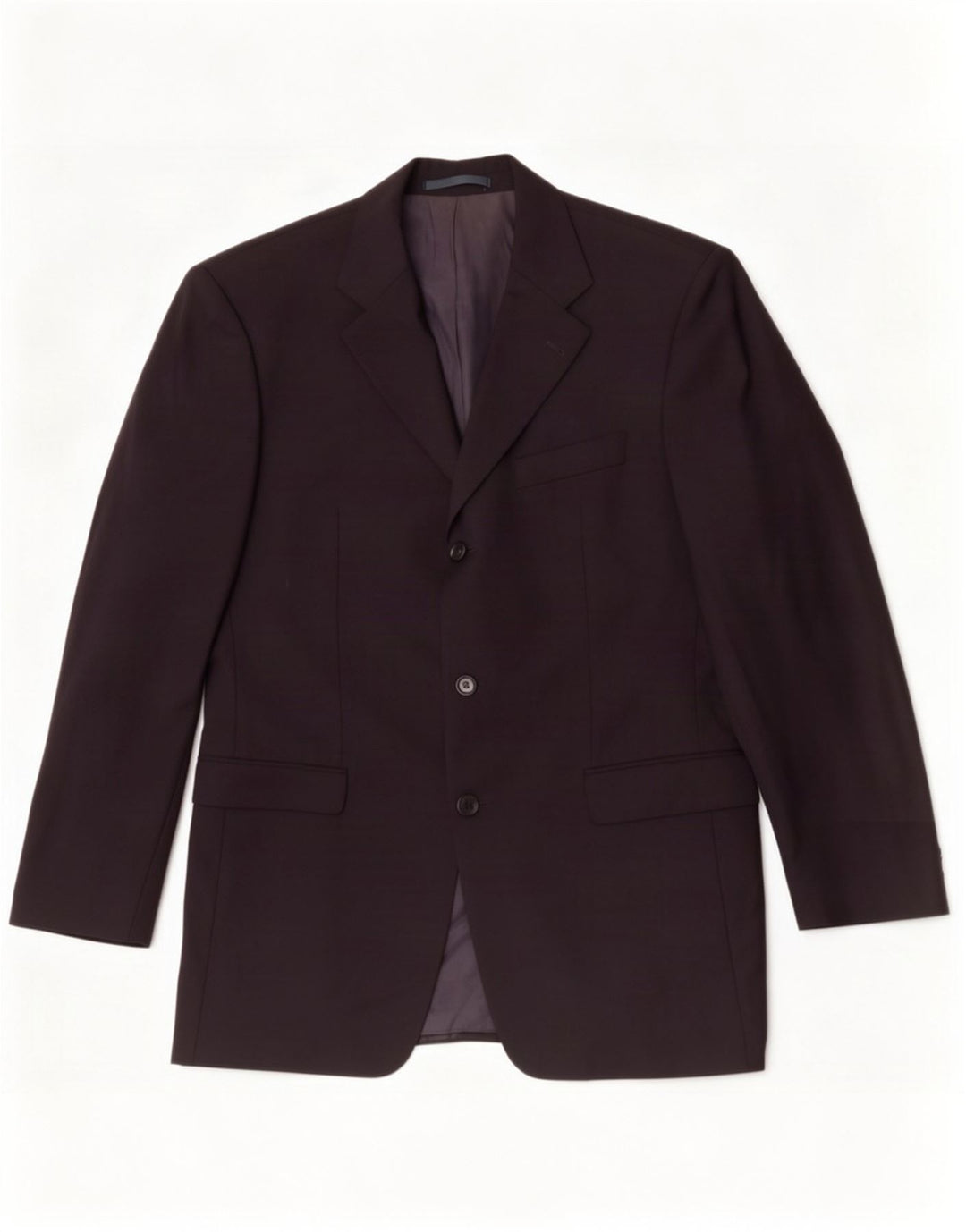 Jaqueta blazer masculina de 3 botões Hugo Boss IT 50 grande lã virgem azul marinho