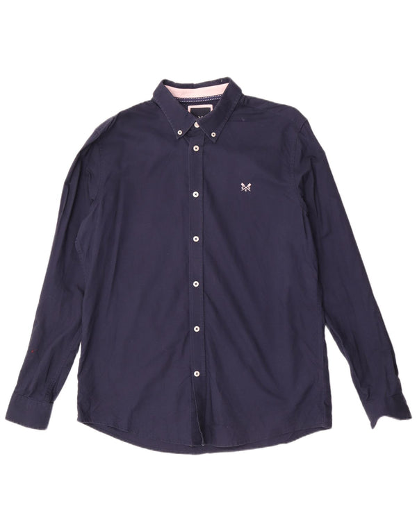 Crew Clothing Mens Camisa Slim Fit Grande Algodão Azul Marinho