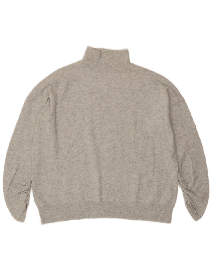 Suéter feminino MINT VELVET com gola tartaruga Reino Unido 14 cinza médio manchado