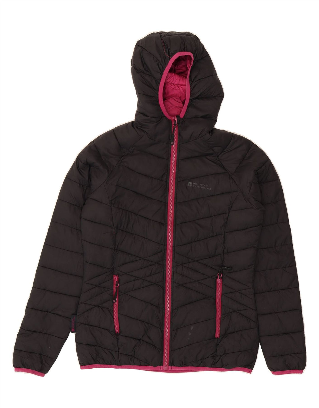 MOUNTAIN WAREHOUSE Womens Hooded Padded Jacket UK 10 Small Black Nylon Vintage Mountain Warehouse and Second-Hand Mountain Warehouse from Messina Hembry 