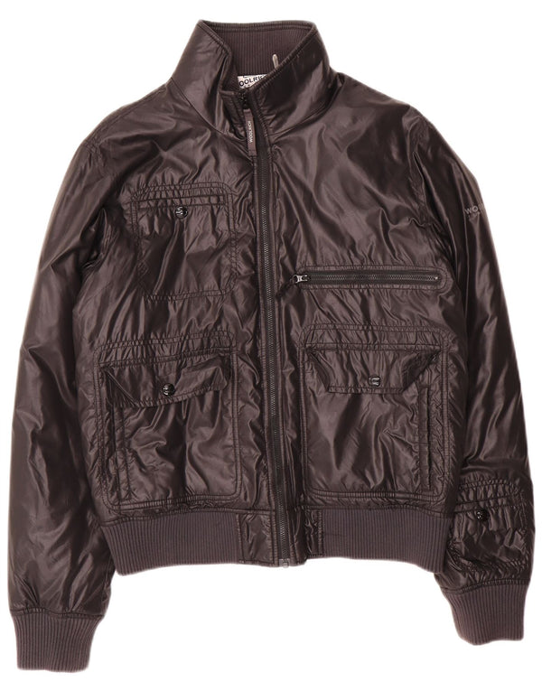 Jaqueta bomber masculina Woolrich Reino Unido 38 nylon preto médio