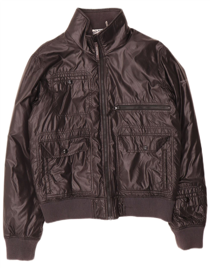 Jaqueta bomber masculina Woolrich Reino Unido 38 nylon preto médio