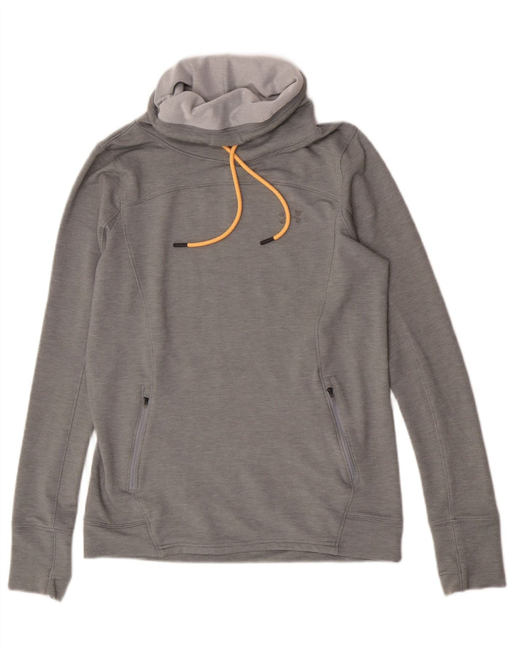 Suéter feminino Under Armour com gola redonda e gola alta UK 14 cinza médio manchado