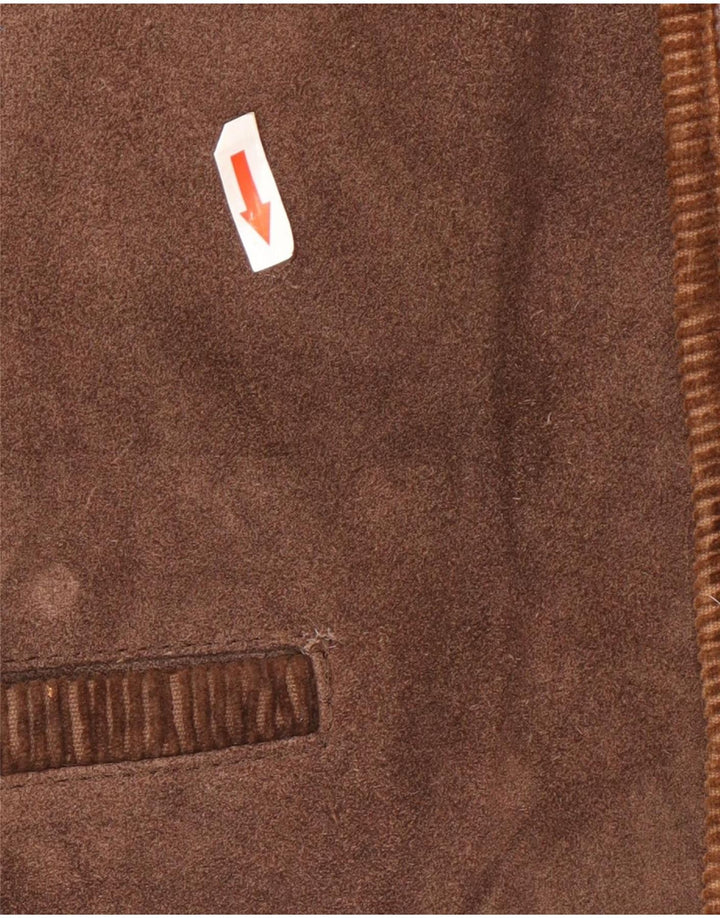 Colete masculino de couro Marcel Battiston XL marrom clássico