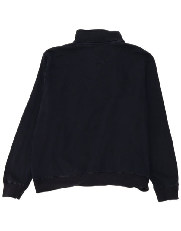 Suéter masculino Marks & Spencer com zíper e gola XL azul marinho algodão