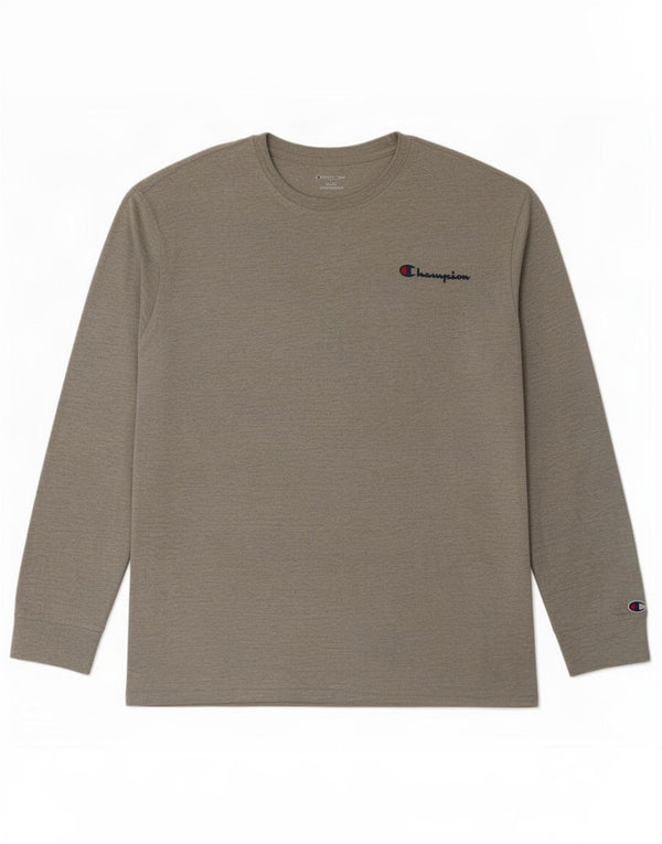 Campeão Mens Top Manga Longa XL Cinza Algodão Flecked