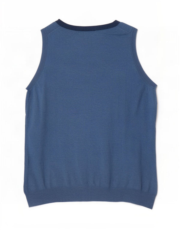 Boden Womens Vest Tank Top UK 10 Pequeno Algodão Azul