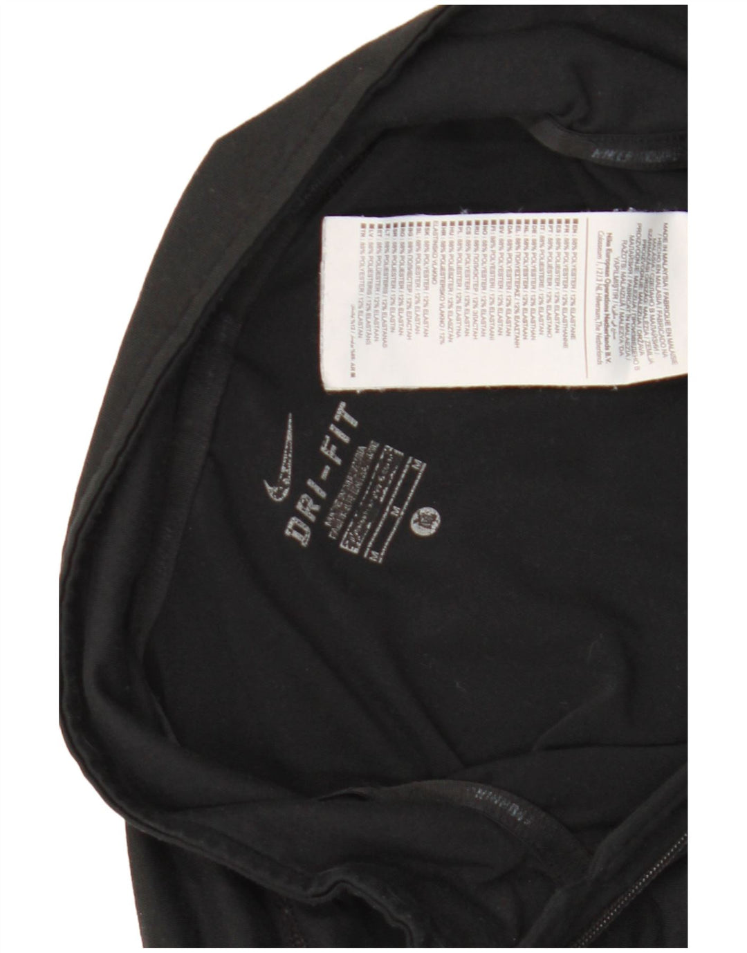 Nike Mens Dri Fit Zip Neck Pullover Treino Top Médio Preto Poliéster