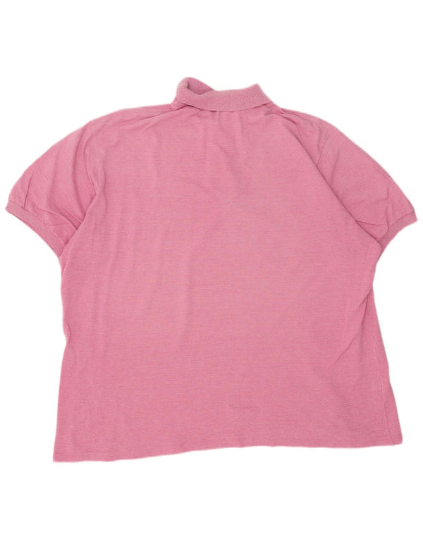 Camisa polo masculina Lacoste tamanho 8 3XL algodão manchado rosa