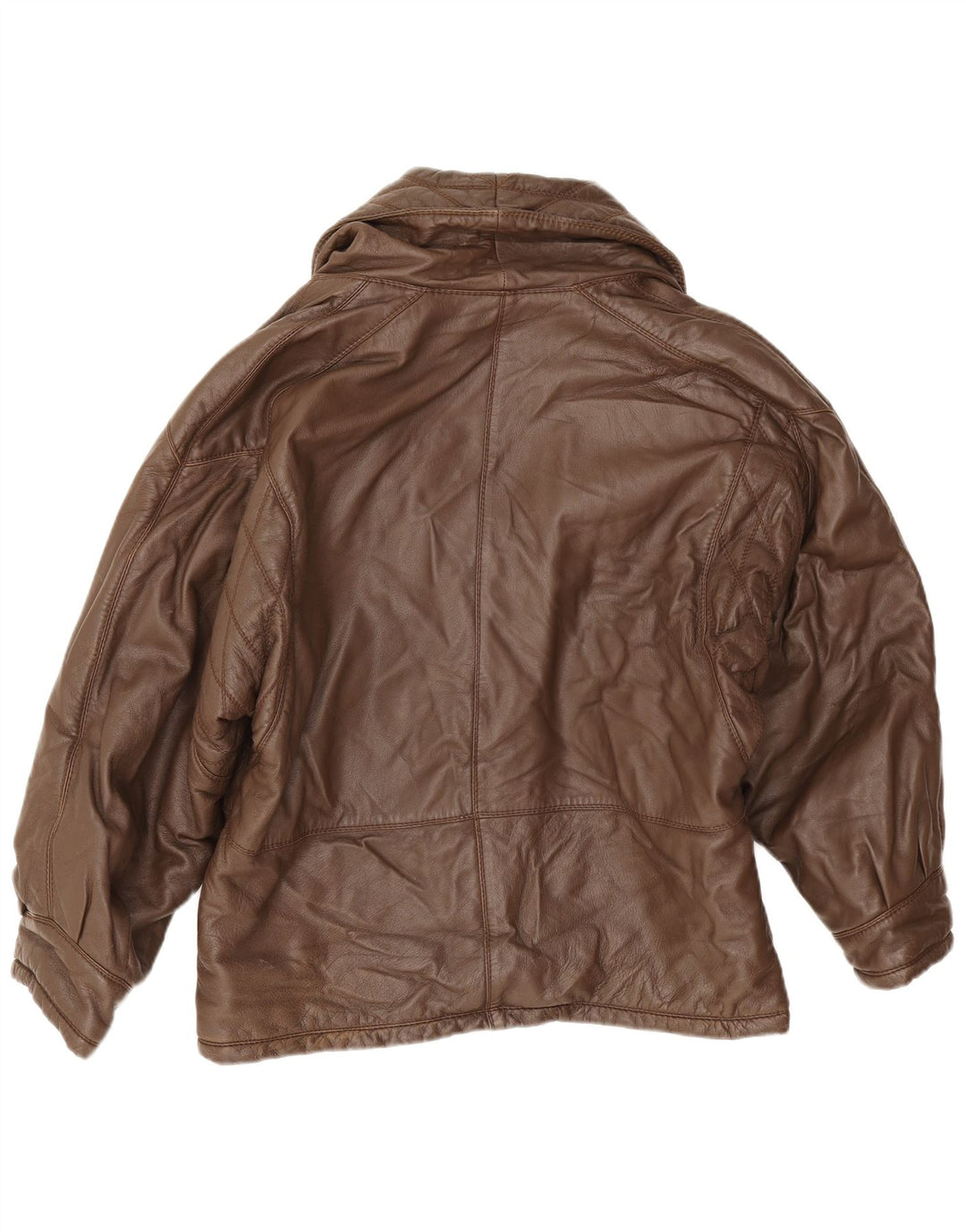 Jaqueta feminina de couro grande Carla Buti IT 46 grande marrom