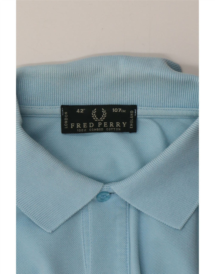 Camisa polo masculina Fred Perry algodão azul médio