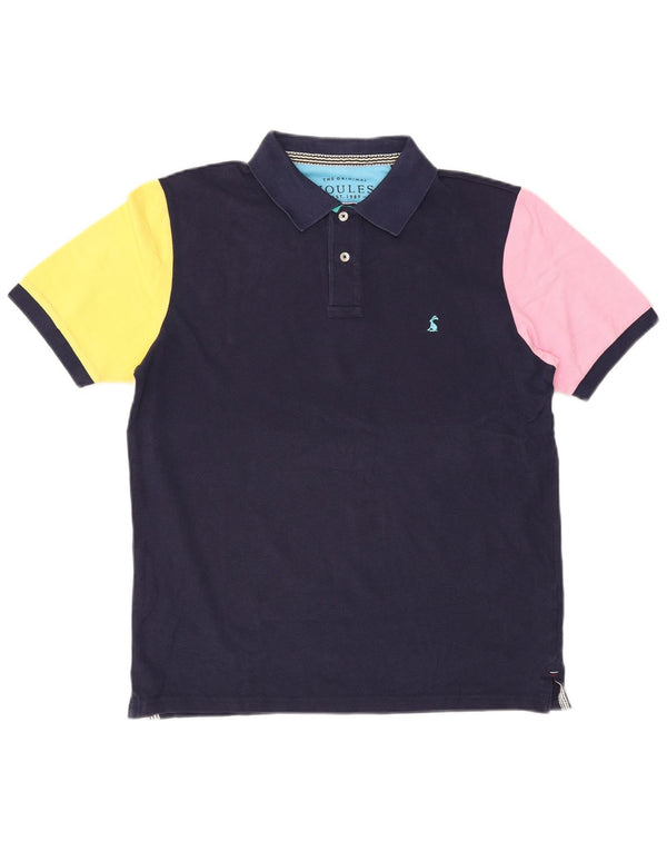 Camisa polo masculina Joules Classic Fit médio azul marinho algodão colorblock