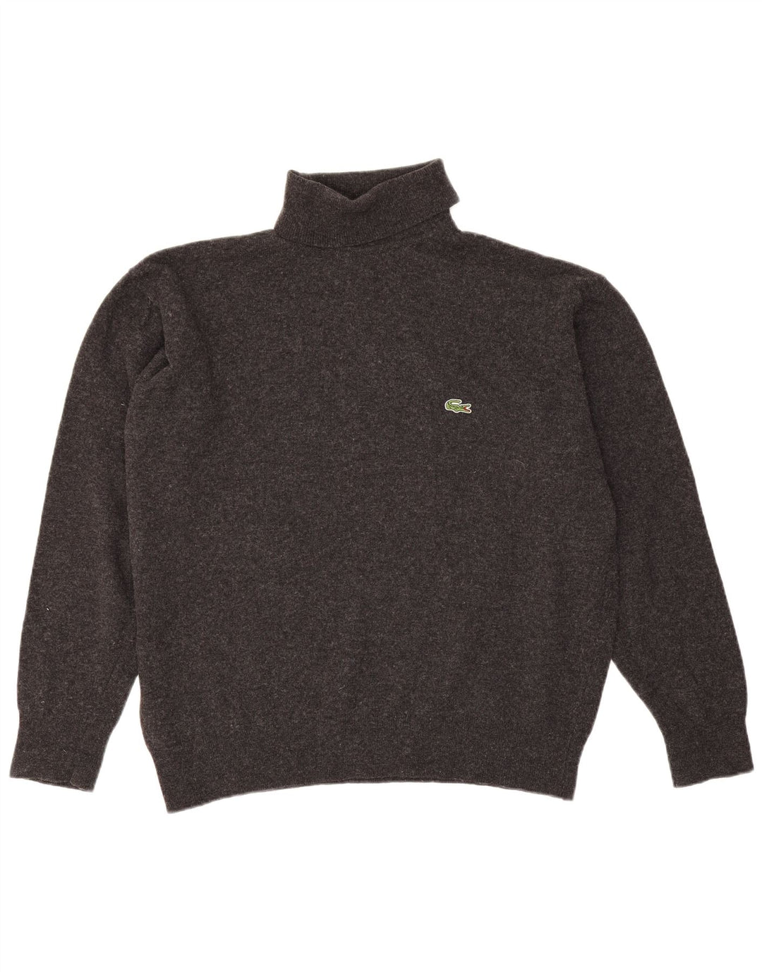 Suéter masculino Lacoste com gola redonda tamanho 6 XL lã de cordeiro cinza