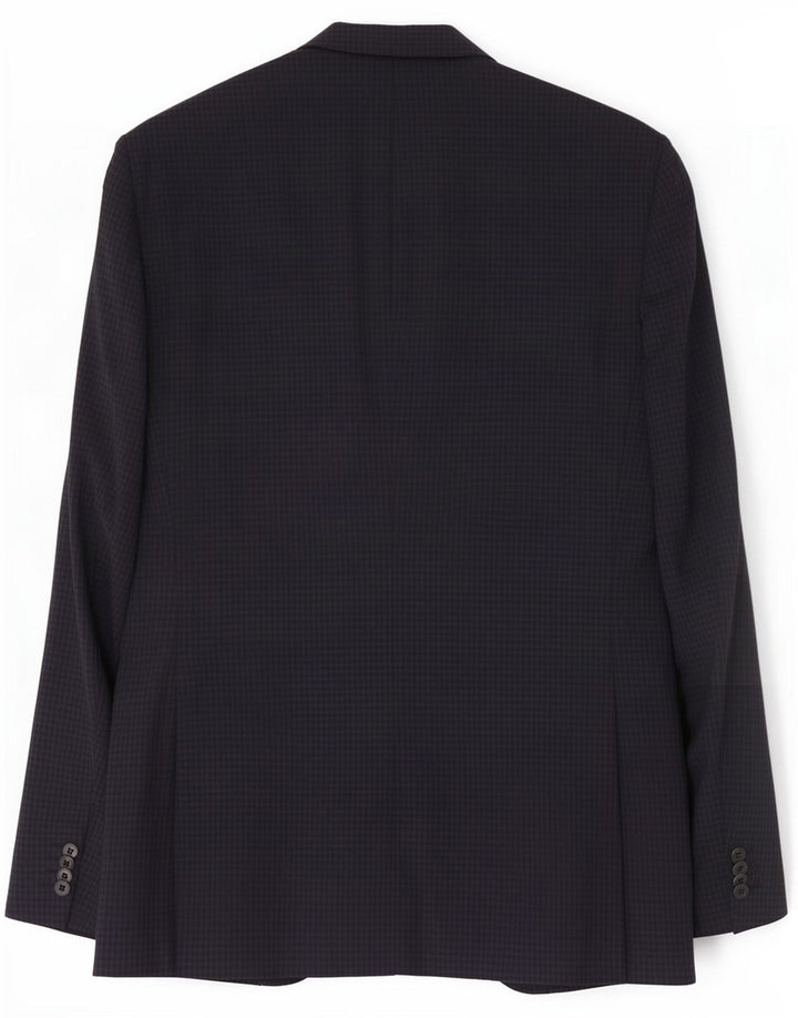 Jaqueta blazer masculina de 2 botões Hub IT 50 grande lã de guingão azul marinho