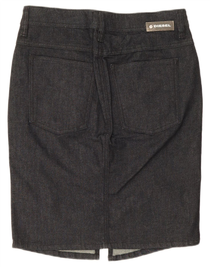 Saia jeans feminina Diesel W31 grande algodão preto