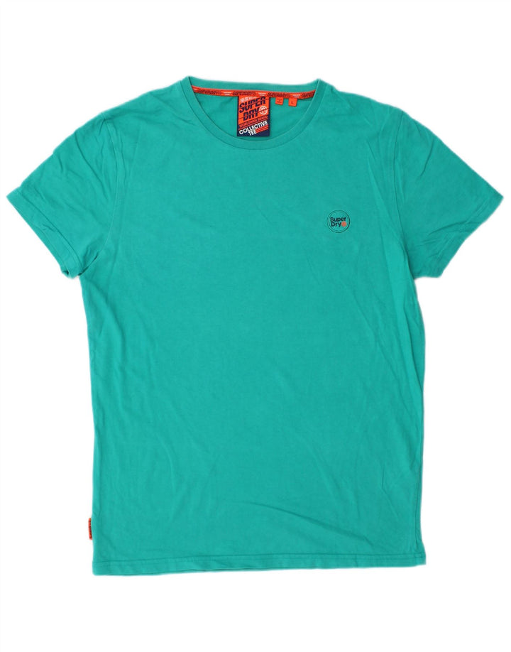 Camiseta masculina SUPERDRY grande algodão turquesa